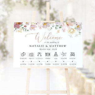 Colourful Flowers, Wildflowers, Wedding Timeline Poster