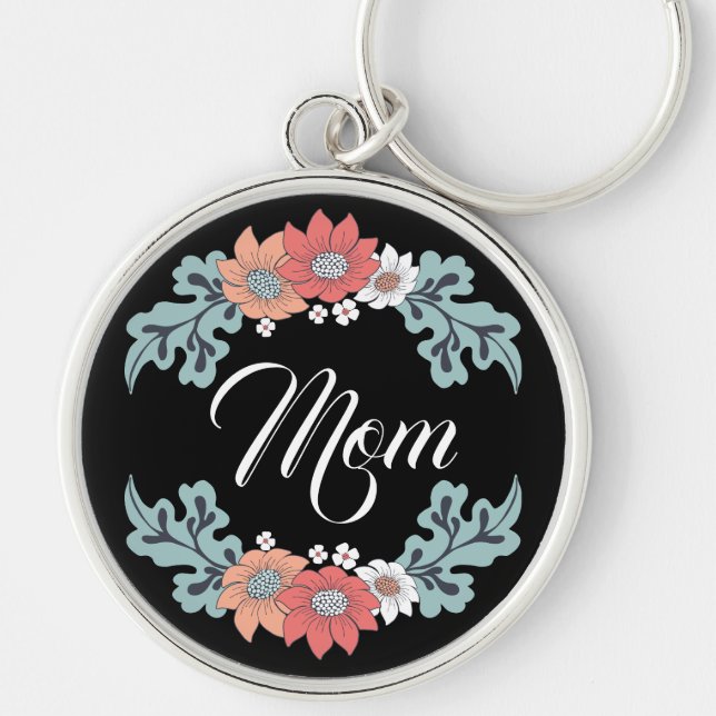 Colourful  Flowers  with Mum Keychain (Front)