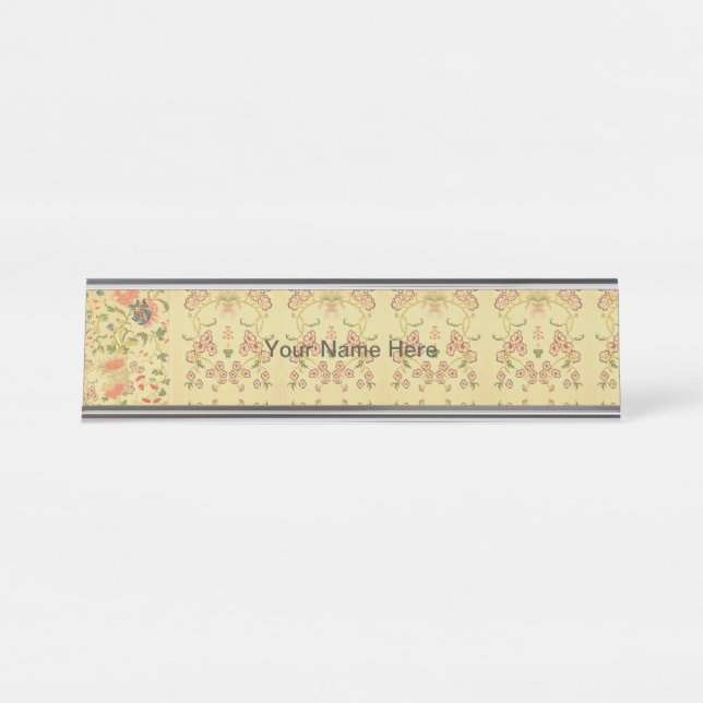 Colourful Flowers Wonderland Desk Name Plate (Front)
