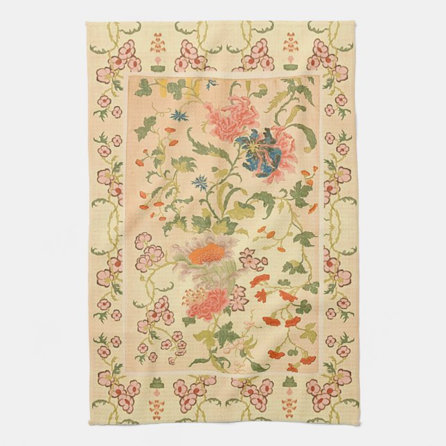 Colourful Flowers Wonderland Tea Towel (Vertical)