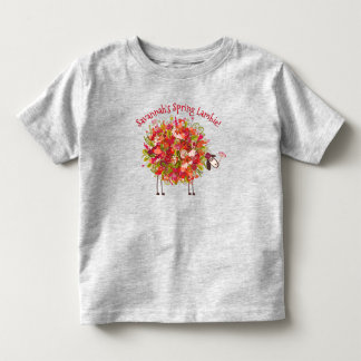 Colourful Flowery Spring Lamb - Personalised Toddler T-Shirt