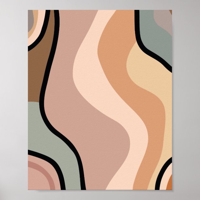 Colourful Fluid Abstract Art Poster (Front)