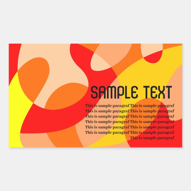 Colourful fluid abstract background rectangular sticker (Front)