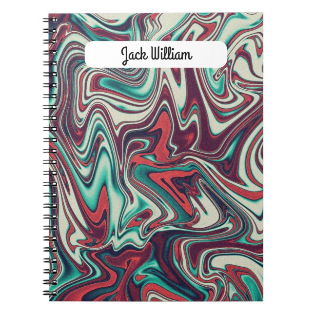 Colourful fluid and liquid spiral notebook (Front)