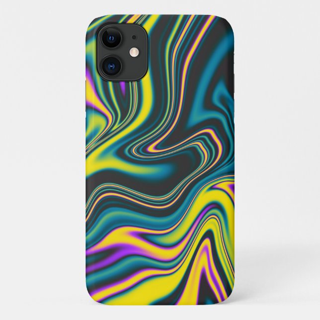 Colourful, fluid, and swirl iPhone 11 Case (Back)