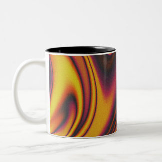 Colourful, fluid, and wavy two-tone mug