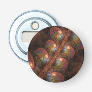 Colourful Fluorescent Abstract Trippy Brown Fracta Bottle Opener