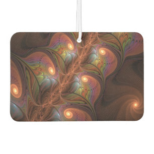 Colourful Fluorescent Abstract Trippy Brown Fracta Car Air Freshener