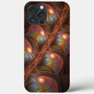 Colourful Fluorescent Abstract Trippy Brown Fracta iPhone 13 Pro Max Case