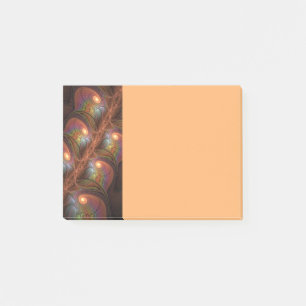 Colourful Fluorescent Abstract Trippy Brown Fracta Post-it Notes
