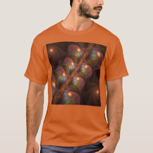 Colourful Fluorescent Abstract Trippy Brown Fracta T-Shirt
