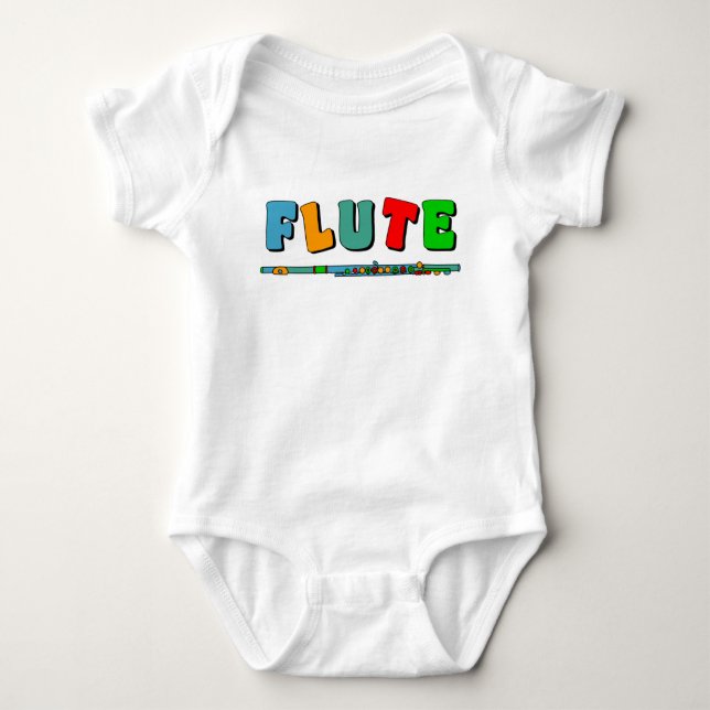 Colourful Flute Baby Bodysuit (Front)