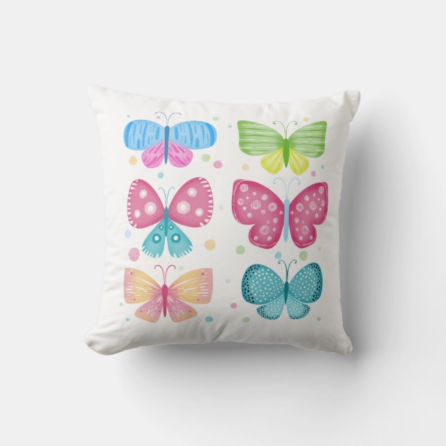 Colourful Flutter Friends Cushion (Front)