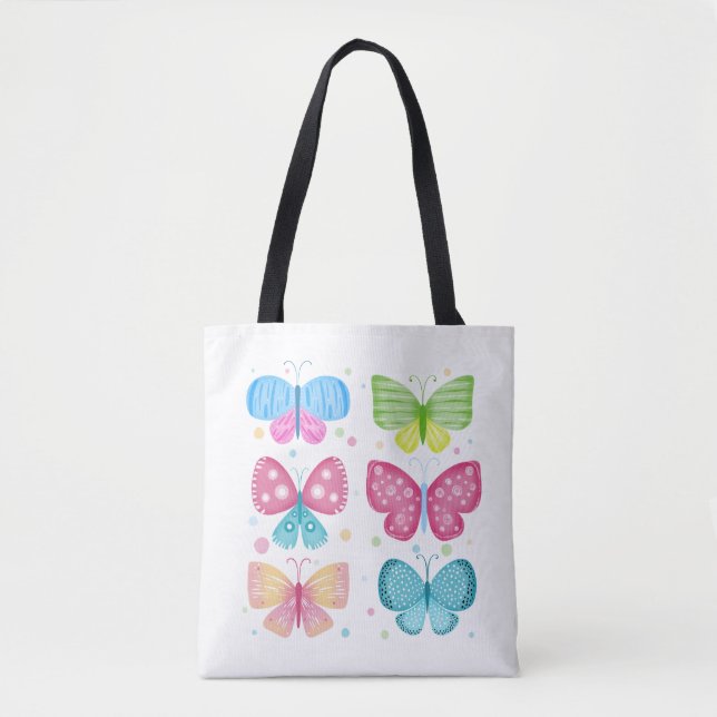 Colourful Flutter Friends Tote Bag (Front)