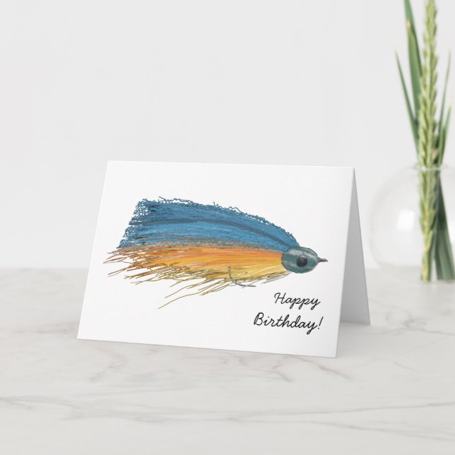 Colourful Fly Fishing Birthday Card (Front)