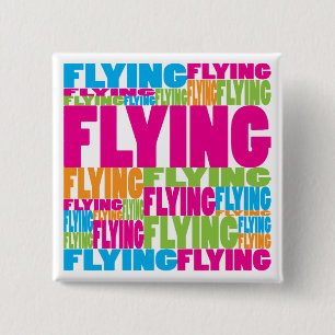 Colourful Flying 15 Cm Square Badge