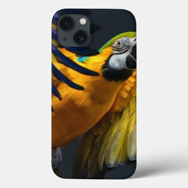 Colourful flying Ara on a dark background Case-Mate iPhone Case (Back)