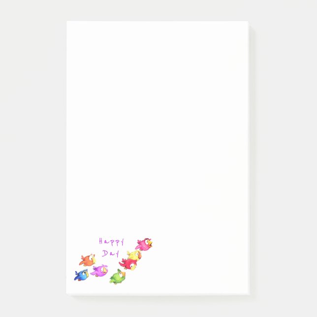 Colourful Flying Birds Post-it® Notes (Front)