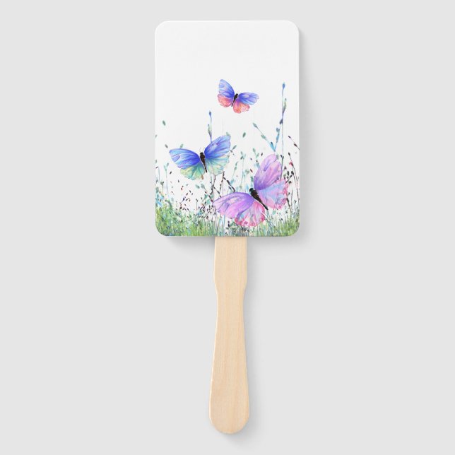 Colourful Flying Butterflies Hand Fans (Front)