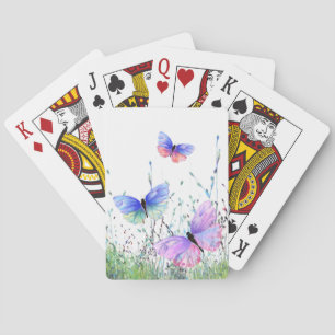 Colourful Flying Butterflies Playing Cards