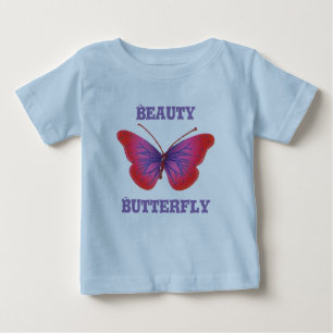 Colourful Flying Butterflies with Crown Art Print Baby T-Shirt