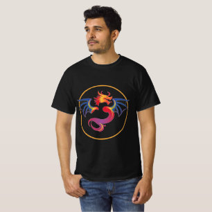 Colourful Flying Dragon Emblem T-Shirt