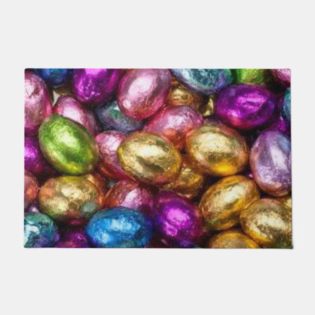 colourful foil chocolate Easter eggs Doormat (Front)