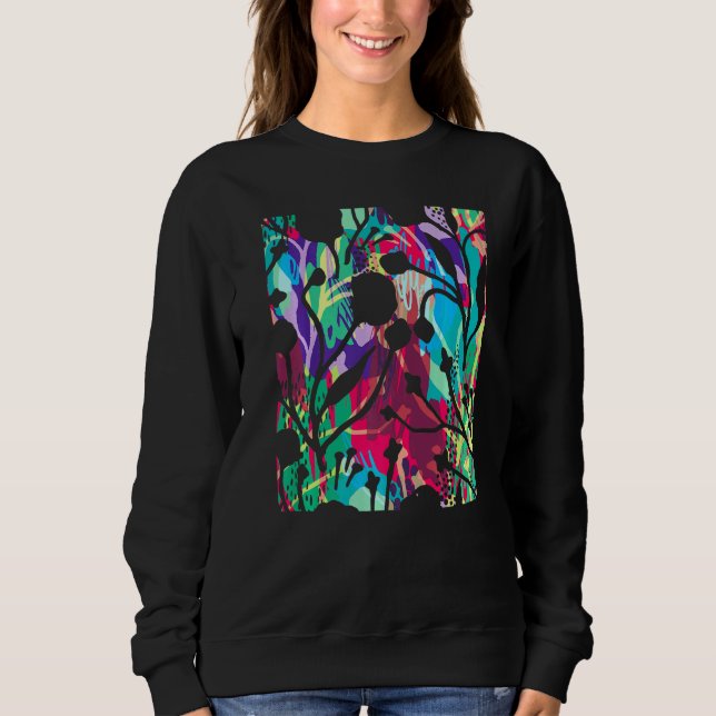 Colourful Foliage Artistic Garden Brigh Flowers Ar Sweatshirt (Front)