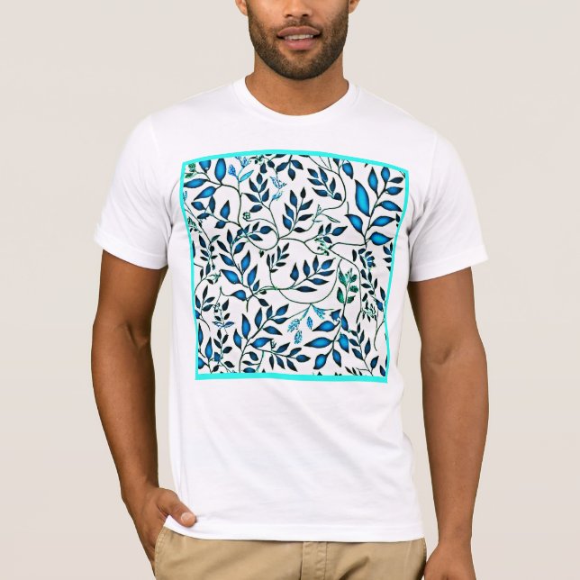 Colourful Foliage Pattern Art T-Shirt (Front)