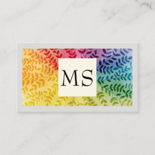 Colourful Foliage Pattern Natural Business Card