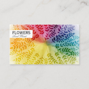 Colourful Foliage Pattern Natural Business Card