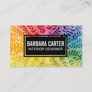 Colourful Foliage Pattern Natural Business Card