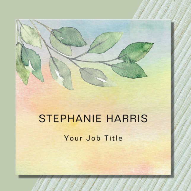 Colourful Foliage square business card (Creator Uploaded)