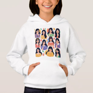 Colourful Folk Art Aesthetic Women Portraits Patte