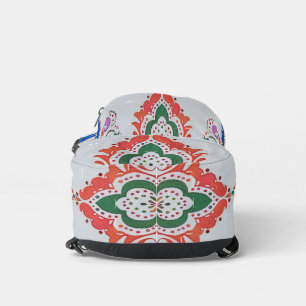 Colourful Folk Art Damask Pattern Crossbody  Sling Bag