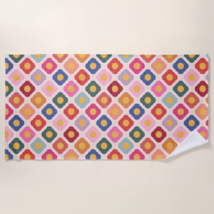 Colourful Folk Art Floral Beach Pool Towel