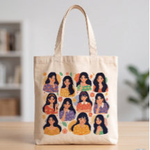 Colourful Folk Art Floral Women Portraits Aestheti