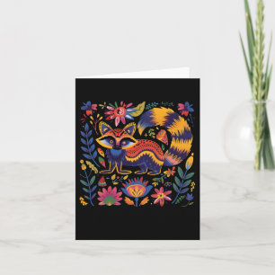 Colourful Folk Art Illustration Featuring A Whimsi Card