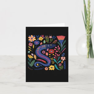 Colourful Folk Art Illustration Of A Stylised Eel Card