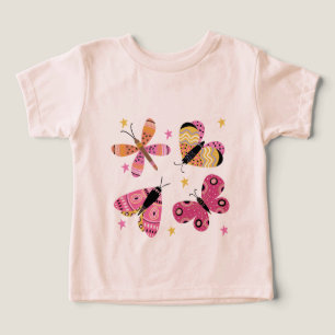 Colourful Folk Art Style Butterflies
