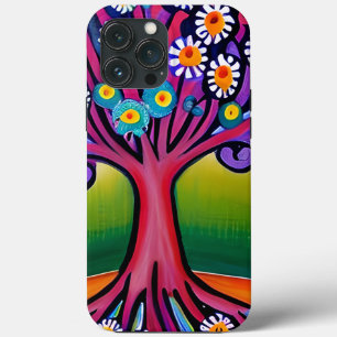 Colourful Folk Art Style Whimsical Tree   iPhone 13 Pro Max Case