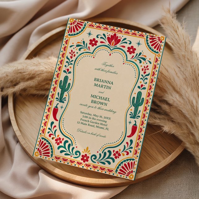 Colourful Folk Botanical Mexican Invitation (Creator Uploaded)