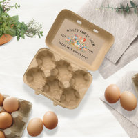 Colourful Folk Chicken Floral Egg Carton