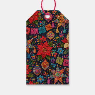 Colourful Folk Christmas Gift Tags