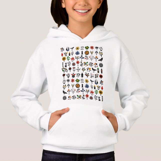 Colourful folk floral and birds (Front)