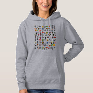 Colourful folk floral and birds hoodie