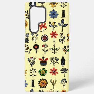 Colourful folk floral and birds samsung galaxy case