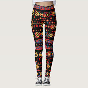 Colourful Folk Pattern Leggings