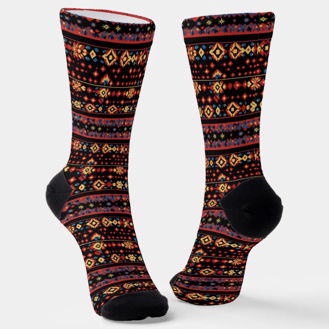 Colourful Folk Pattern Socks (Angled)