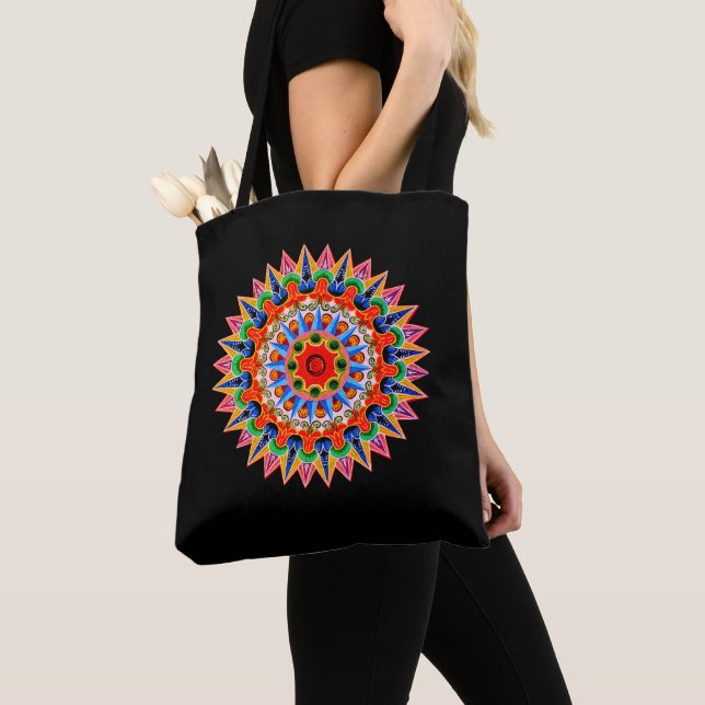 Colourful Folklore Design  Tote Bag (Close Up)